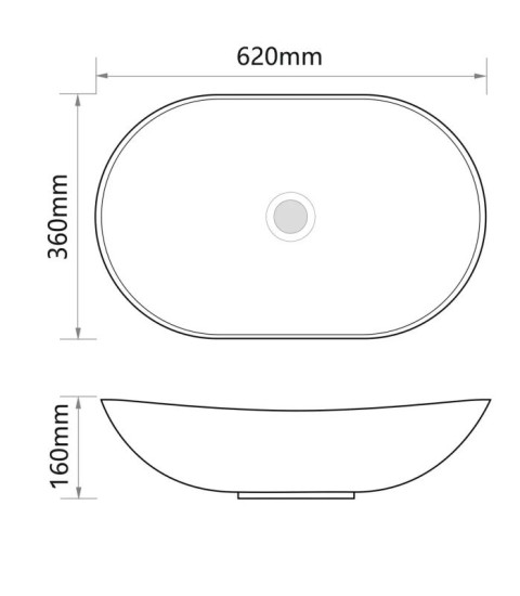Раковина Mixxus Premium Wave-0105 EDGE GOLD 620х360х160 (MP6557)