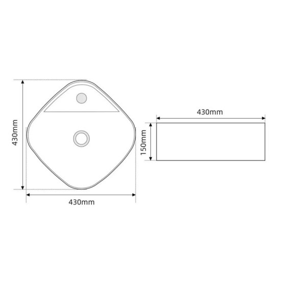 Раковина Mixxus Premium Wave-0201 Marble 430х430х150 (MP6536)