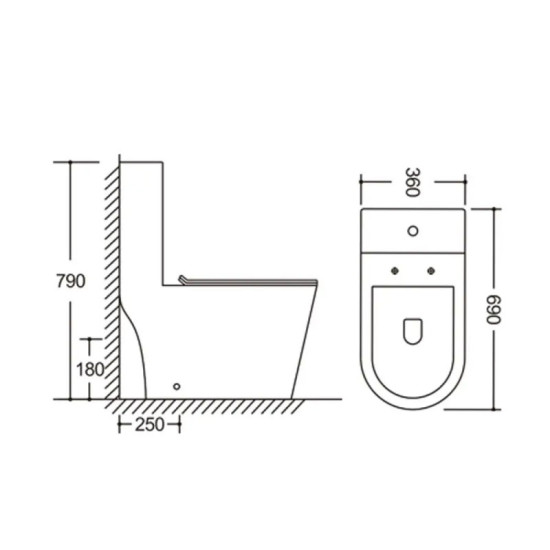 Унітаз-компакт Mixxus Bevel-0406-T1 690х360х790 Tornado 1.0 (MI6729)