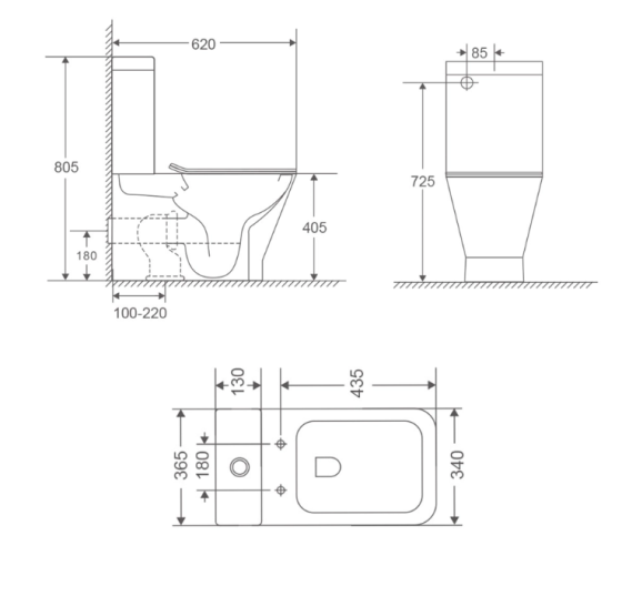 Унитаз-компакт Mixxus Premium Style-0401-T3 620х365х805 Tornado 3.0 (MP6601)