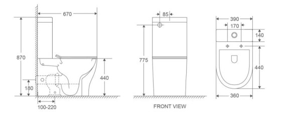 Унитаз-компакт Mixxus Premium Wave-0403-R 675х395х870 Rimless (MP6606)