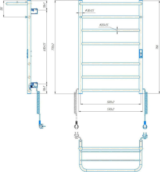 Рушникосушарка Mario Home-І 770х530/240 TR К (2.3.8600.10.P)