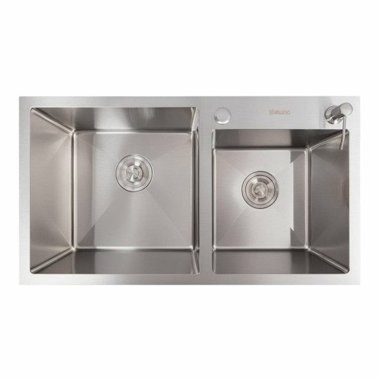 Кухонна мийка Valeso Handmade 78x43 дві чаші (3.0/0.8)