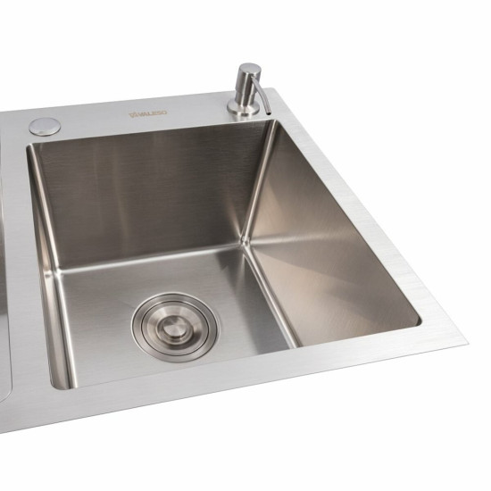 Кухонна мийка Valeso Handmade 78x43 дві чаші (3.0/0.8)