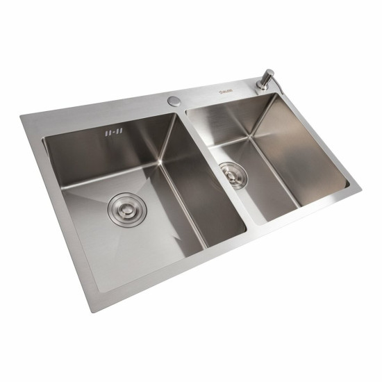 Кухонная мойка Valeso Handmade 78x48 две чаши (3.0/0.8)