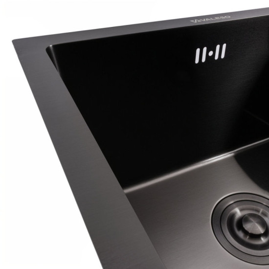 Кухонна мийка Valeso PVD чорна 44x44 під стільницю (3.0/0.8)