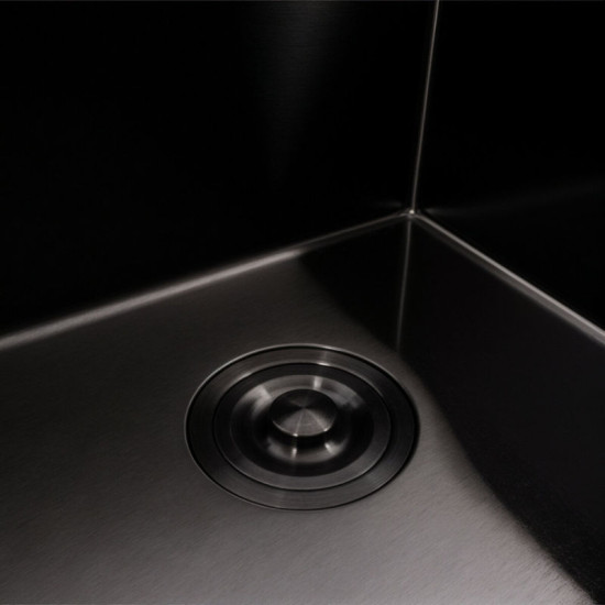 Кухонна мийка Valeso PVD чорна 44x44 під стільницю (3.0/0.8)