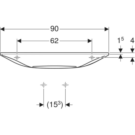 Раковина Geberit One белый KeraTect/глянцевый хром (500.390.01.1)
