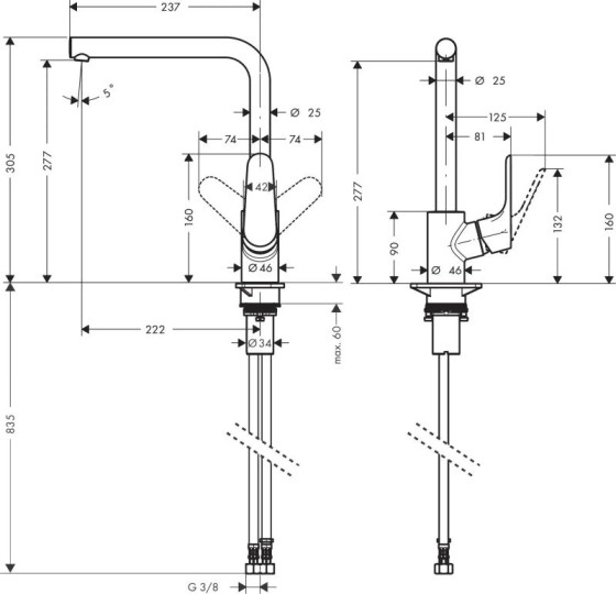 Кухонний змішувач Hansgrohe Focus 280 31827000