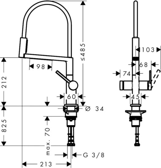 Кухонный смеситель Hansgrohe Talis M54 PowderSpray 210 3jet Semi-Pro (72861800)
