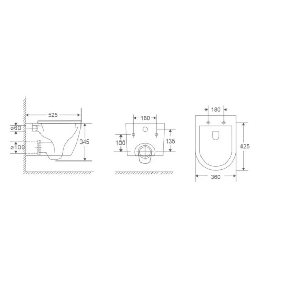 Унитаз подвесной Volle FRANCO Rimless 1341.001000
