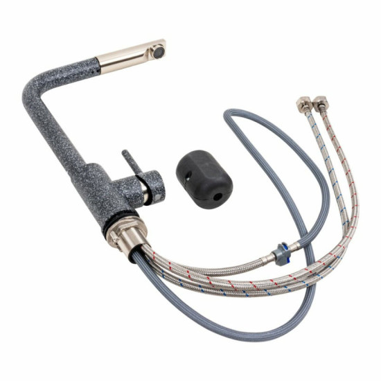 Кухонний змішувач з висувним виливом Valeso Q411B Графіт