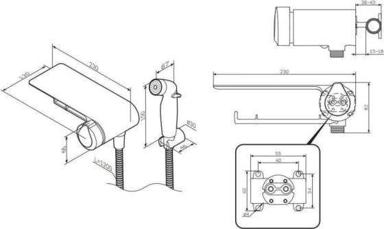 Гігієнічний душ із змішувачем Am.Pm X-Joy TouchReel F0H85A800