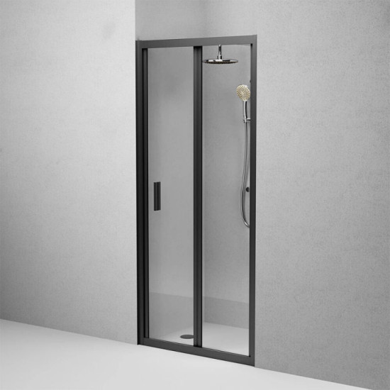 Душові двері Am.Pm Gem W90UG-090-1F-195BT 90х195 прозорі, чорний мат