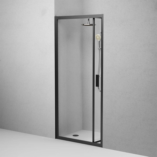 Душові двері Am.Pm Gem W90UG-090-1F-195BT 90х195 прозорі, чорний мат