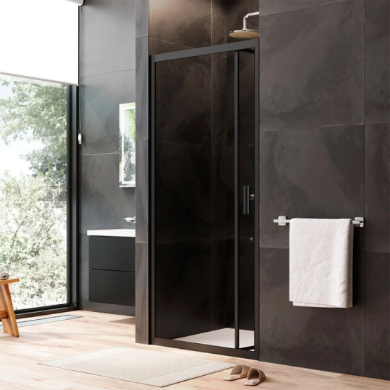 Душові двері Am.Pm Gem W90UG-090-1F-195BT 90х195 прозорі, чорний мат