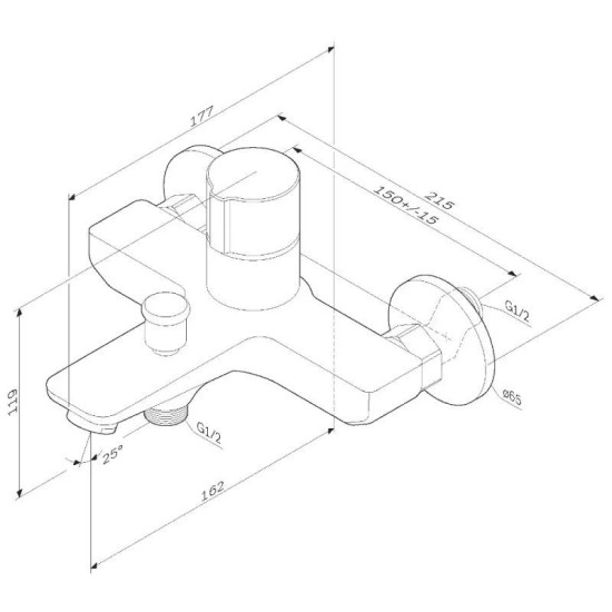 Смеситель для ванны Am.Pm F85A10522 черный