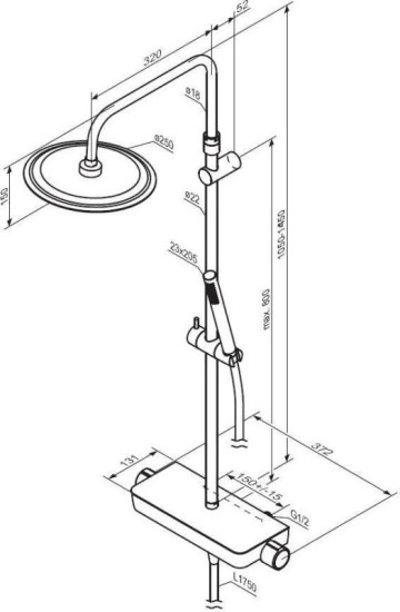Душевая система Damixa Scandinavian Pure 936780300 черный