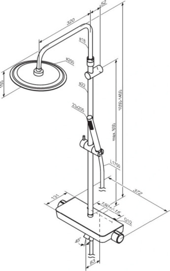 Душевая система Damixa Scandinavian Pure 936760300 черный