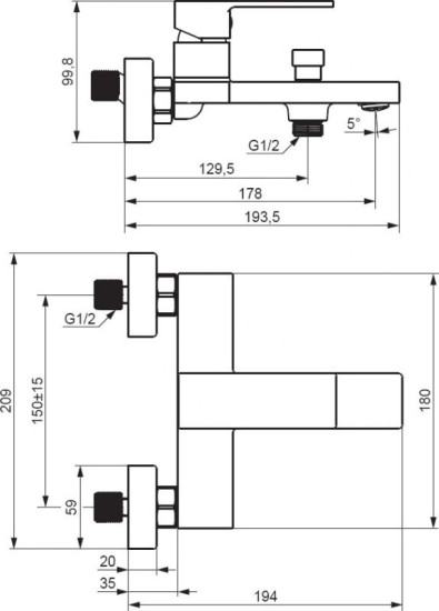Змішувач для ванни Damixa Gala 531000000 хром