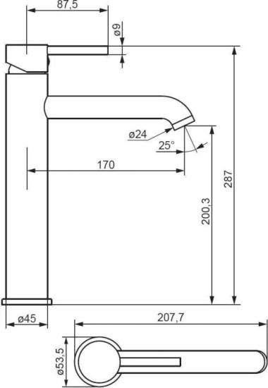 Смеситель для раковины Damixa Scandinavian Pure 360250300 черный