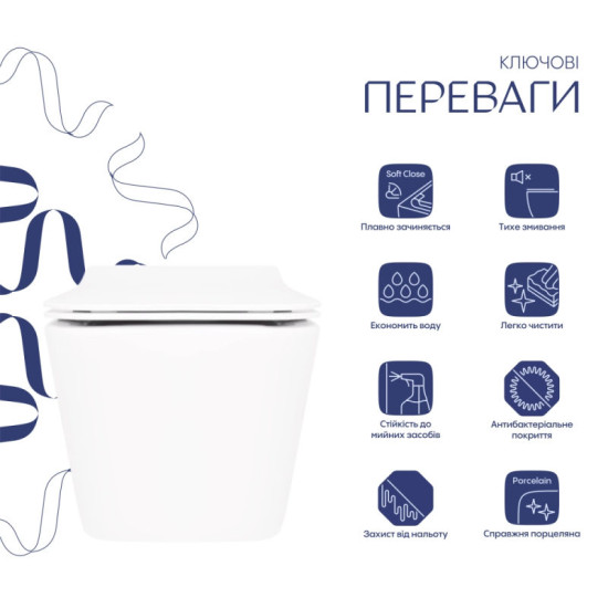 Унітаз підвісний Qtap Crow Soft-close QT05335170W