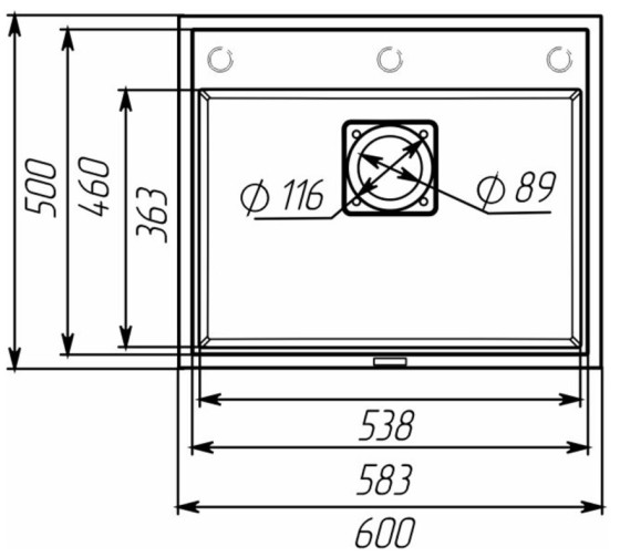 Кухонна мийка Valeso 6050 Sherlit матова (чорна)