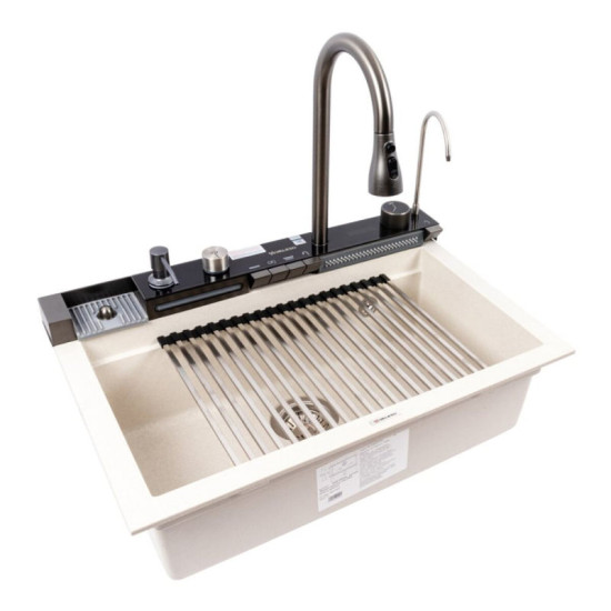 Кухонная мойка Valeso 6846 Irena матовая (белая в точку)