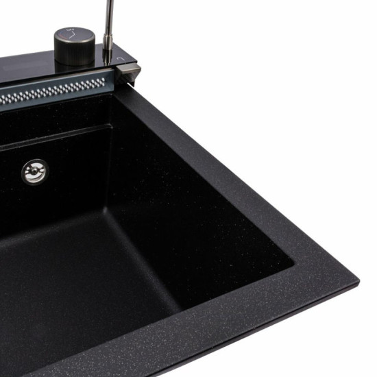 Кухонная мойка Valeso 6846 Irena матовая (черный металлик)