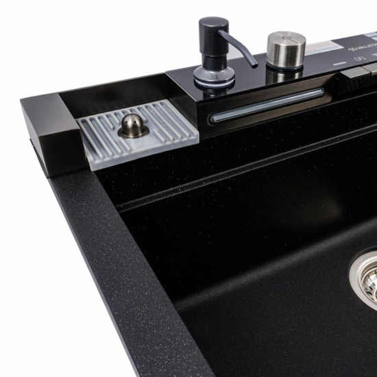 Кухонная мойка Valeso 6846 Irena матовая (черный металлик)