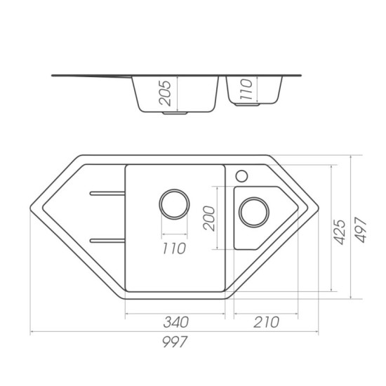 Кухонная мойка Valeso 9950 Pandora матовая Карамель