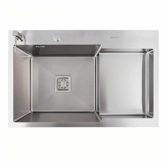 Кухонная мойка Valeso Handmade CM 78x50C L (круглый сифон 3.0/0.8)