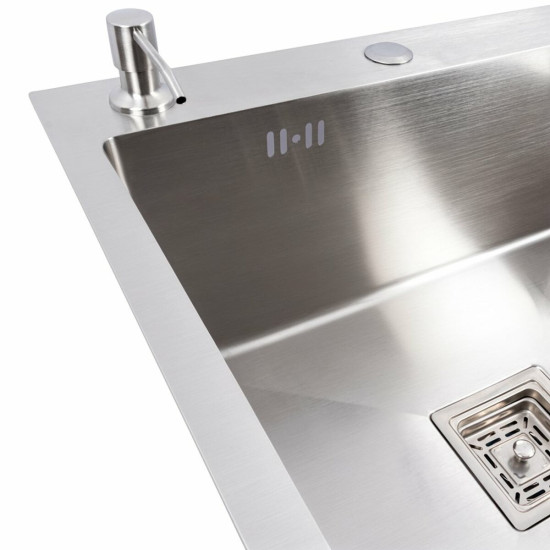 Кухонная мойка Valeso Handmade CM 78x50C L (круглый сифон 3.0/0.8)