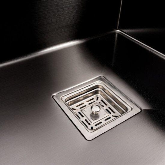 Кухонная мойка Valeso Handmade CM 78x50C R PVD черная (круглый сифон 3.0/0.8)