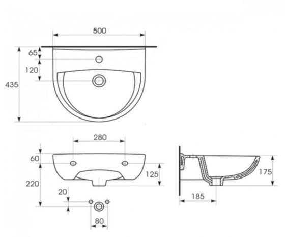 Раковина Cersanit President 50 K08-004