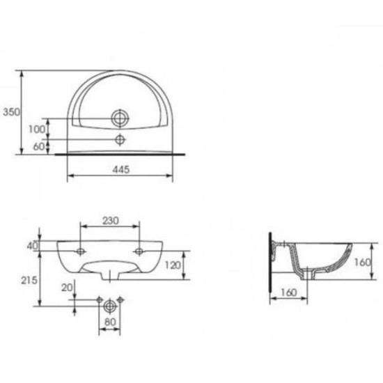 Раковина Cersanit President 45 K08-002