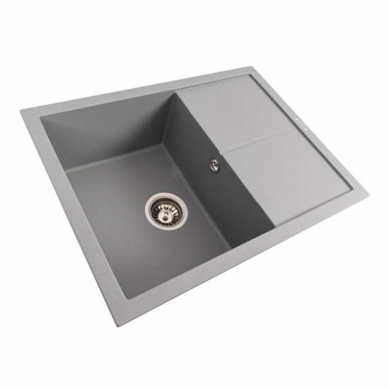 Кухонная мойка Valeso 6550 CRIPTA матовая серый металлик