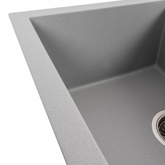 Кухонная мойка Valeso 6550 CRIPTA матовая серый металлик