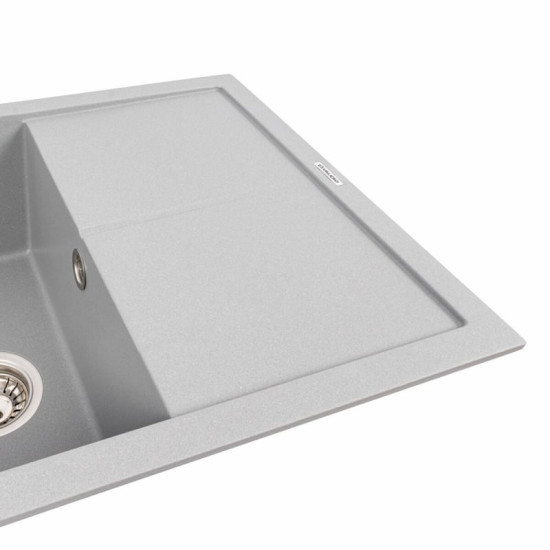 Кухонная мойка Valeso 6550 CRIPTA матовая серый металлик