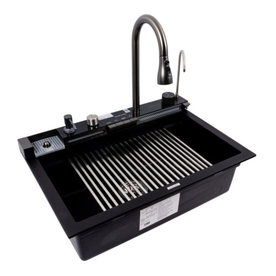 Кухонна мийка Valeso 6846 Irena матова чорна