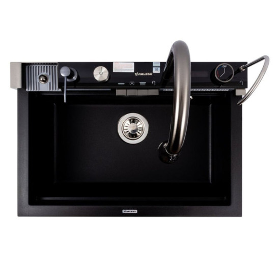 Кухонна мийка Valeso 6846 Irena матова чорна