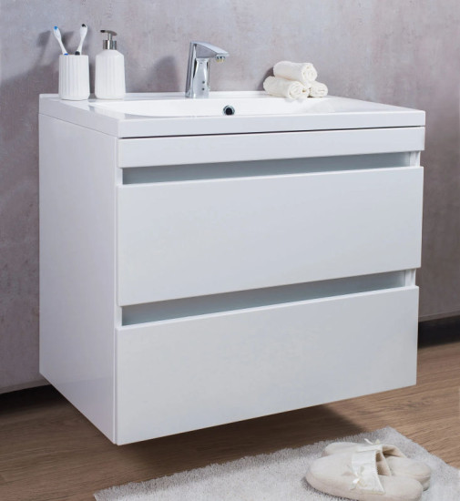 Тумба з раковиною Fancy Marble (Буль-Буль) Borneo 800 (Borneo 800 + Lisa) білий