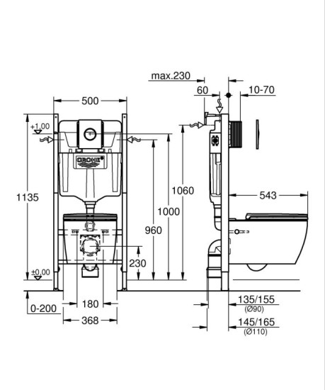 Инсталляция с унитазом Grohe Solido Compact (103843SH00)