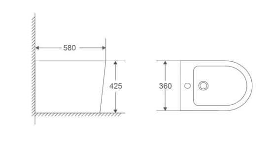 Біде Mixxus Premium Bevel-0601 580х360х425 (MP6598)