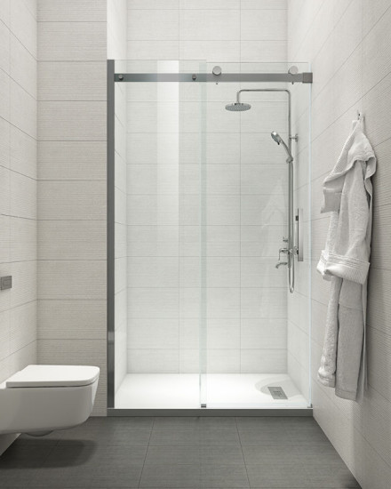 Душевая дверь Koer SR SD01-120x200-TR-07 прозрачное стекло Easy Clean 8мм, графит (KR5378)