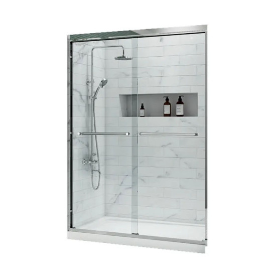 Душові двері Koer SR SD03-140x200-TR-01 прозоре скло Easy Clean 8мм, хром (KR5385)