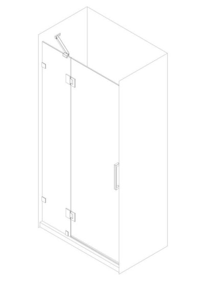 Душові двері Koer SR SD04-120x200-TR-01 прозоре скло Easy Clean 10мм, хром (KR5387)