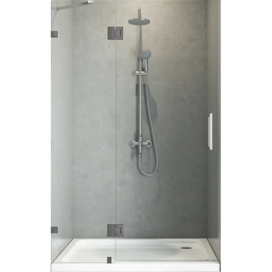 Душові двері Koer SR SD04-120x200-TR-07 прозоре скло Easy Clean 10мм, графіт (KR5388)
