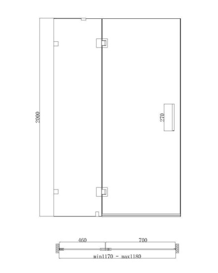 Душові двері Koer SR SD04-120x200-TR-07 прозоре скло Easy Clean 10мм, графіт (KR5388)