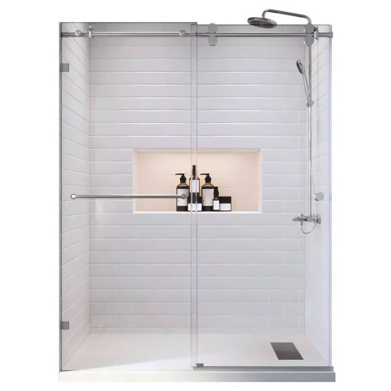 Душові двері Koer SR SD06-120x220-TR-01 прозоре скло Easy Clean 8мм, хром (KR5367)